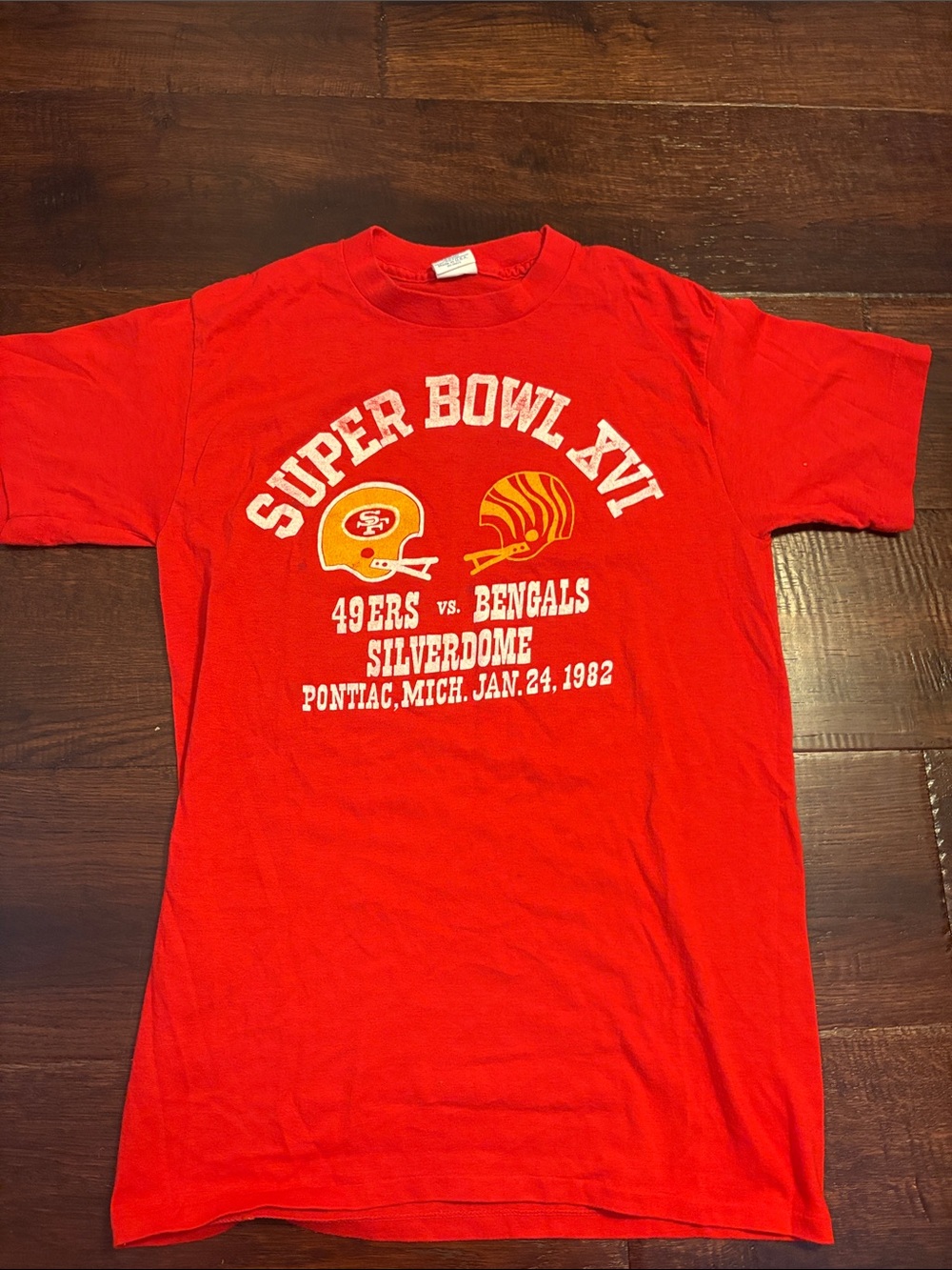 Vintage Screen Stars Red Super Bowl XVI 49ers vs Bengals Graphic Tee